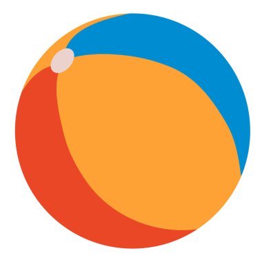 oyuncak top, düz, izole nesne beyaz arkaplan, vektör illüstrasyon, eps