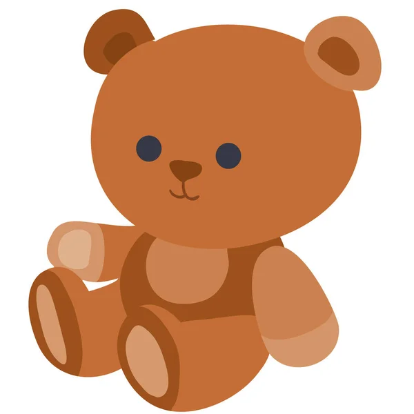 Ведмідь Іграшка Плоский Ізольований Єкт Білому Тлі Векторні Ілюстрації Eps — стоковий вектор
