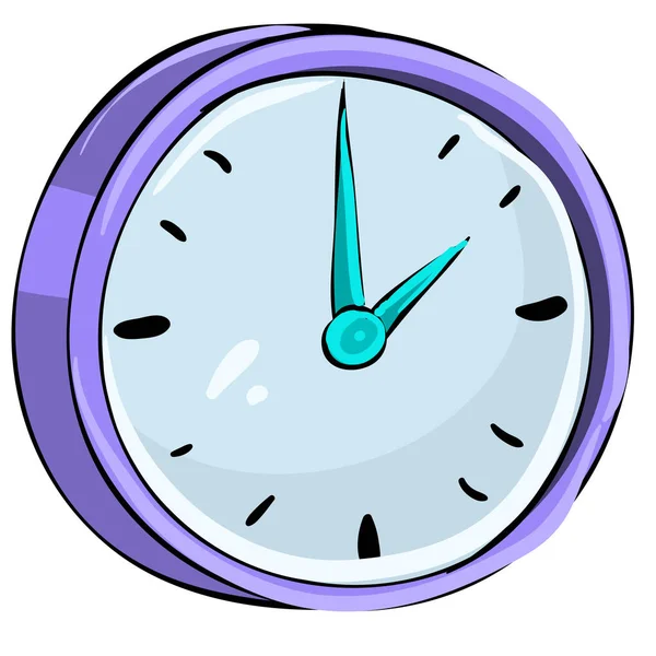Relógio Redondo Grande Para Parede Ilustração Dos Desenhos Animados Objeto — Vetor de Stock