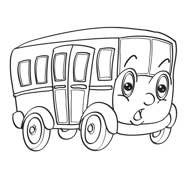 Personagem Ônibus Emocional Esboço Objeto Isolado Fundo Branco Ilustração Vetorial — Vetor de Stock