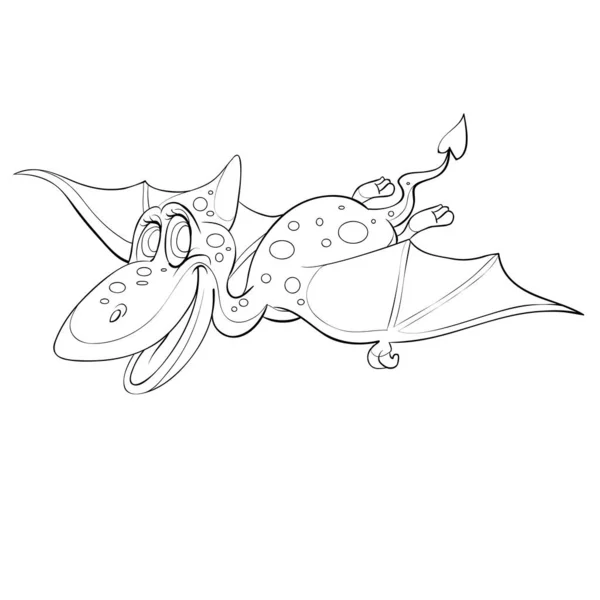 かわいい恐竜のスケッチ ぬり絵 漫画のイラスト 白い背景に孤立したオブジェクト ベクトルのイラスト Eps — ストックベクタ