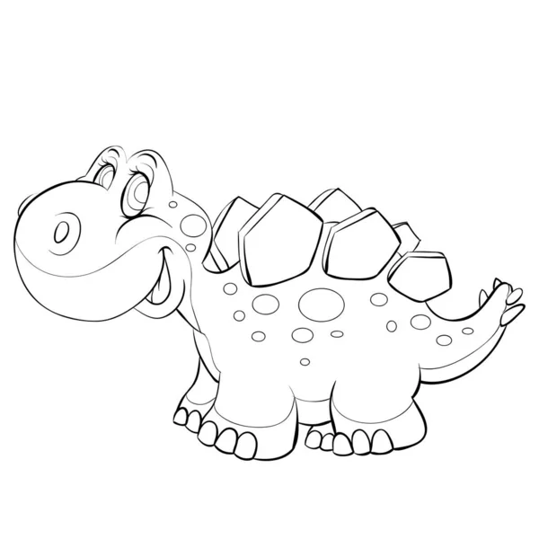 귀여운 공룡의 스케치 배경에 고립된 일러스트 Eps — 스톡 벡터