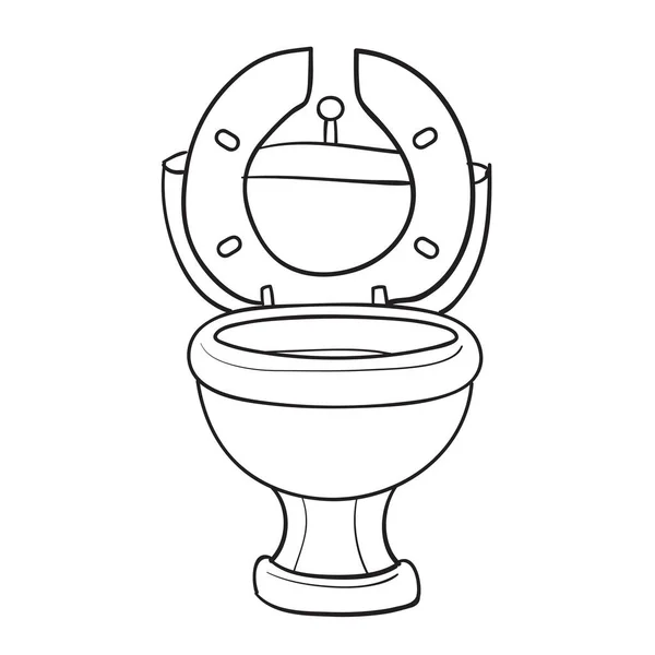 Toilet Schets Karikatuur Geïsoleerd Object Witte Achtergrond Vector Illustratie Eps — Stockvector