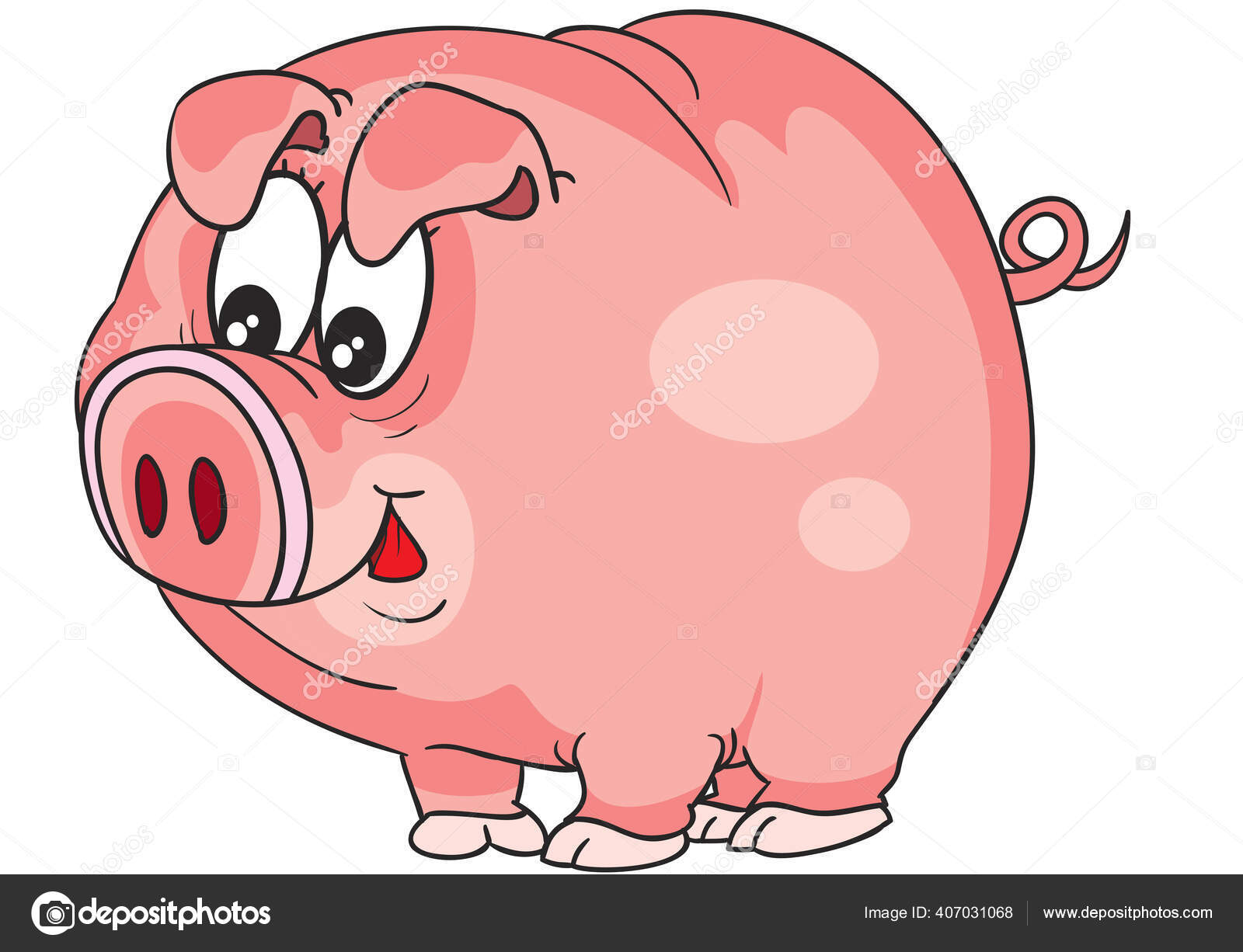 Babi Dalam Gaya Karikatur Vektor Stok Vektor C Kopirin 407031068