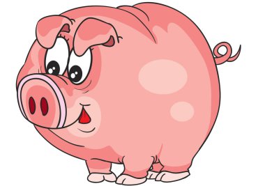 Karikatür tarzında bir domuz. Vektör
