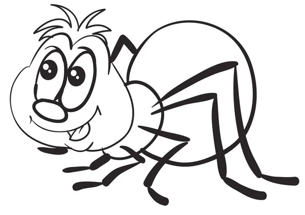 Karikatür Tarzında Bir Örümcek Renk Vektörü — Stok Vektör