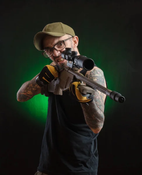 Redneck rage sniper — Stock Photo, Image