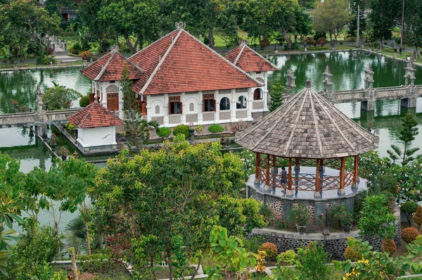 Alcove Water Palace Surrounded Green Tropical Foliage Taman Ujung Royal — Stock Photo, Image