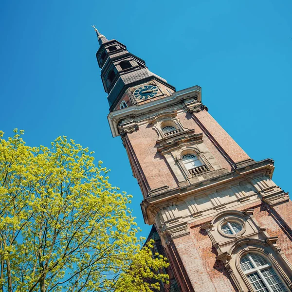 Michael Church Den Berömda Protestantiska Kyrkan Hansestaden Hamburg Tyskland — Stockfoto