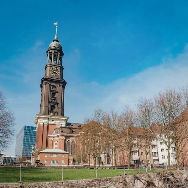 Michael Church Kościół Protestancki Znany Hanzeatyckie Miasto Hamburg Niemcy — Zdjęcie stockowe