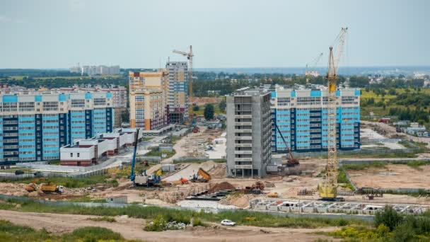 Bryansk Russia August 2019 Timelapse Several Construction Sites — Stock Video