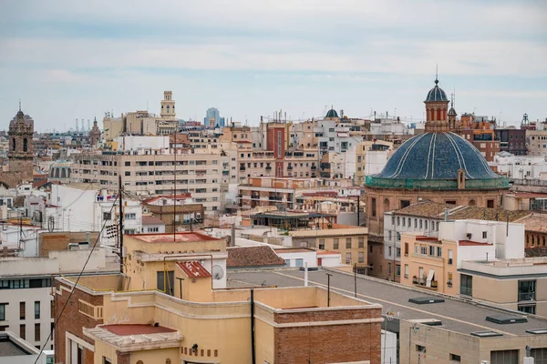 Utsikten Från Toppen Torres Quart Den Historiska Gamla Staden Valencia Stockfoto