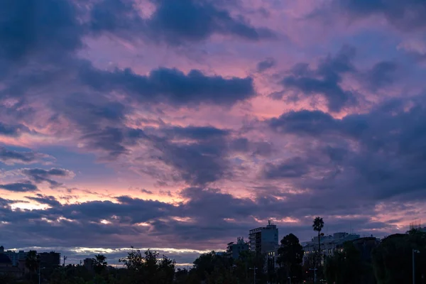 Schöne Skyline Bei Sonnenaufgang Valencia Spanien — Stockfoto