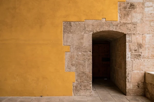 Porta Nel Muro All Interno Torres Quart Antica Porta Occidentale — Foto Stock