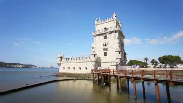 Belem tower timelapse, Lisbon — Stock Video
