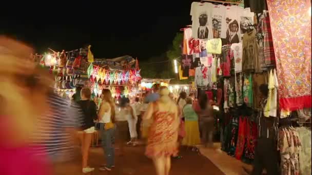 Goa night market timelapse — Stock Video
