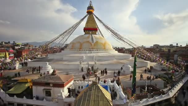 Boudhanath Stupa zaman aşımı, Katmandu — Stok video