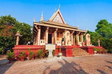 Wat Phnom or Mountain Pagoda is a buddhist temple located in Phnom Penh in Cambodia clipart