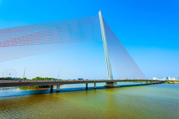 Cau Nguyen Van Troi Tran Thi Bridge Een Brug Han — Stockfoto