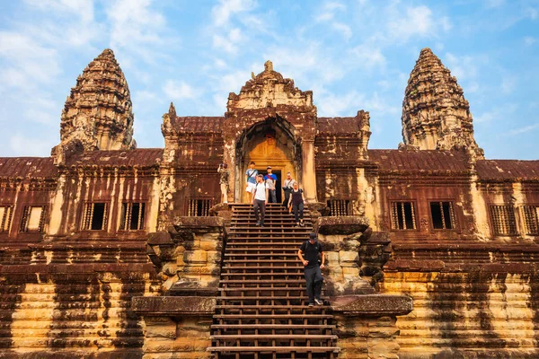 Angkor Wat Templom Siem Arapban Kambodzsában Angkor Wat Világ Legnagyobb — Stock Fotó