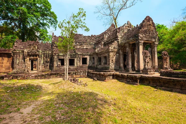 Preah Khan Egy Templom Kambodzsai Angkor Preah Khan Északkeletre Található — Stock Fotó