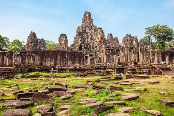 Bayon Egy Jól Ismert Khmer Templom Angkorban Kambodzsában — Stock Fotó