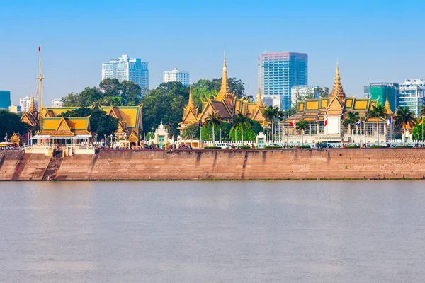 Phnom Penh City Panorama Tonle Sap River Phnom Penh Hlavní — Stock fotografie