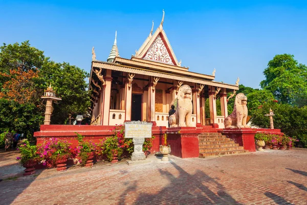 Ват Пном Горная Пагода Буддистский Соблазн Расположенный Пномпене Камбодии — стоковое фото