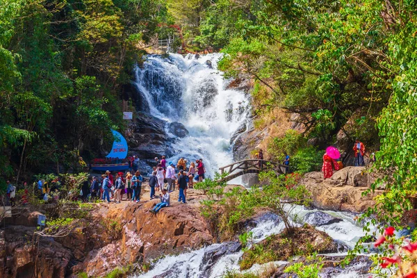 Dalat Vietnam March 2018 Datanla Waterfall Розташований Поблизу Міста Далат — стокове фото
