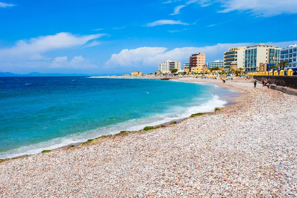 Rhodos Stad Luchtfoto Panoramisch Uitzicht Het Strand Rhodos Eiland Griekenland — Stockfoto