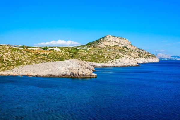 Tracheo Strand Het Panoramisch Luchtfoto Anthony Quinn Bay Rhodos Eiland — Stockfoto