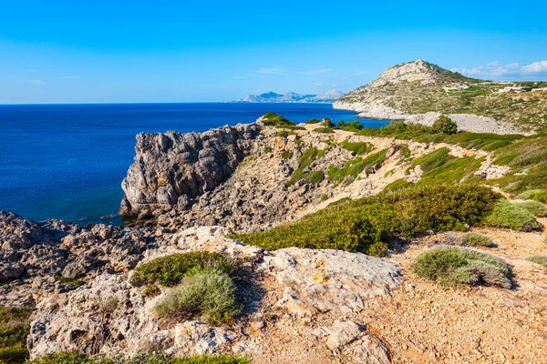 Stranden Ladiko Och Anthony Quinn Bukten Panorama Flygfoto Rhodos Grekland — Stockfoto