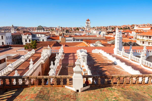 Sucre Panorámás Kilátás Templom San Felipe Neri Bolivi — Stock Fotó