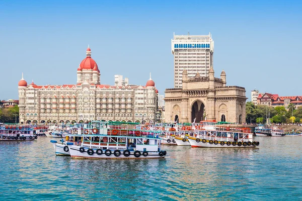 Gateway India Och Båtar Sett Från Mumbai Hamnen Mumbai Indien — Stockfoto