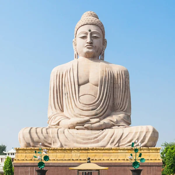 Socha Velkého Buddhy Poblíž Chrámu Mahabodhi Bodh Gaia Stát Bihar — Stock fotografie