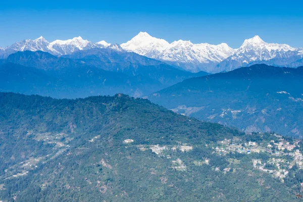 Vista Kangchenjunga Desde Mirador Hanuman Tok Gangtok Estado Sikkim India — Foto de Stock