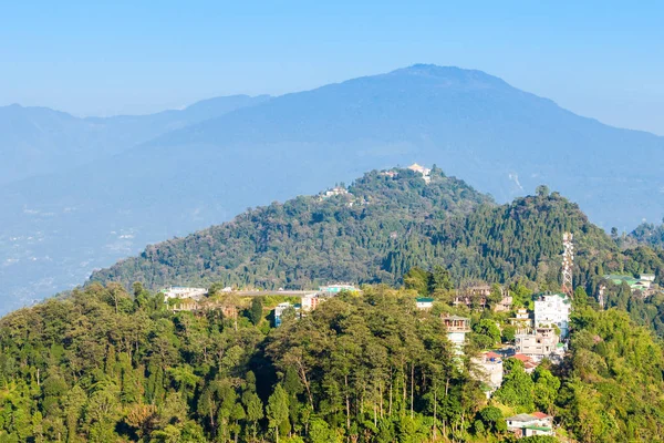 Pelling Vista Aérea Panorâmica Pelling Uma Cidade Distrito West Sikkim — Fotografia de Stock