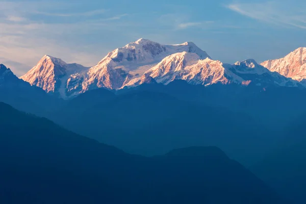 Kangchenjunga Olan Üçüncü Dünyanın Yüksek Dağı Yer Sikkim India — Stok fotoğraf