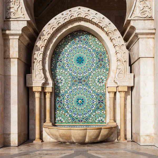 Hassan Mosque Dış Desen Casablanca Fas — Stok fotoğraf