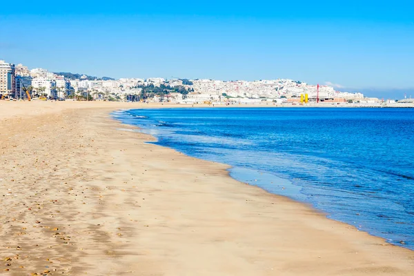 Пляж Города Танжер Танжере Марокко Танжер Является Крупным Городом Севере — стоковое фото