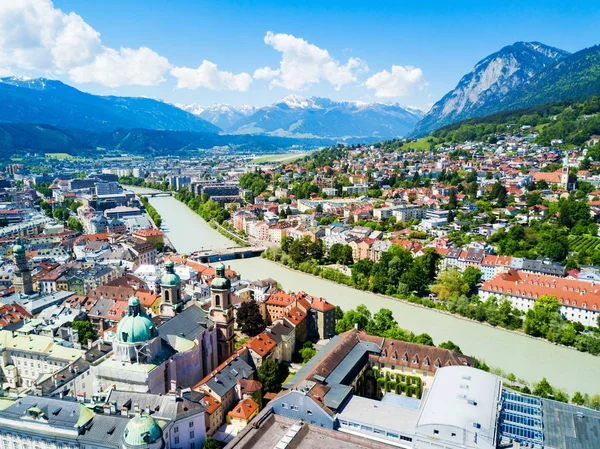 Inns River Innsbruck Şehir Merkezi Panoramik Manzara Innsbruck Avusturya Nın — Stok fotoğraf