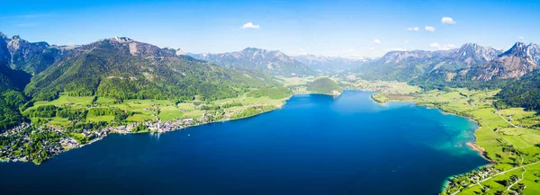 Lac Wolfgangsee Ville Wolfgang Salzkammergut Vue Panoramique Aérienne Autriche — Photo