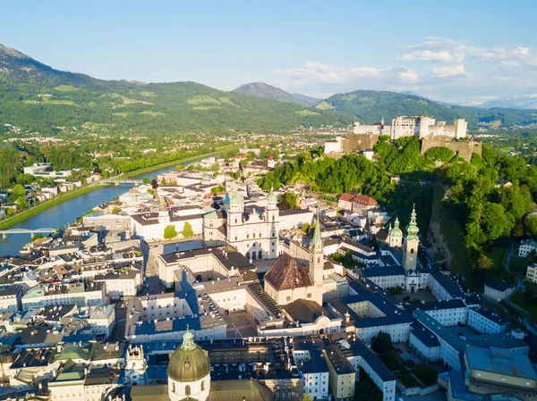 Salzburg Şehir Merkezi Hava Panoramik Manzarası Avusturya Salzburg Almanca Salzburg — Stok fotoğraf