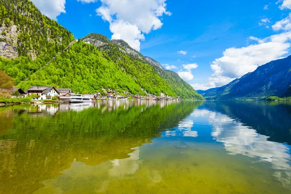 Hallstatt Gamla Stan Och Hallstatter Sjö Oberösterreich Hallstatt Salzkammergut Nära — Stockfoto