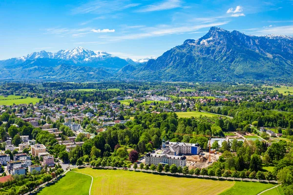 Salzburg City Aerial Panoramic View Hohensalzburg Castle Salzburg Austria — Stock Photo, Image