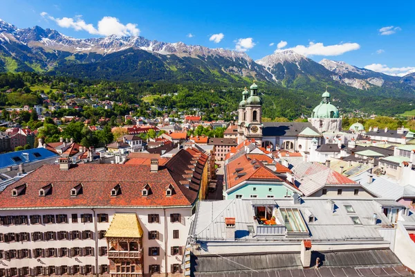 Innsbruck Aerial Panoramic View Innsbruck Capital City Tyrol Western Austria — Stock Photo, Image