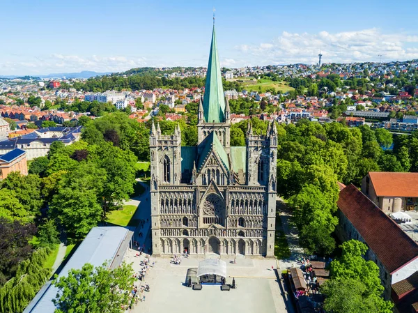 Catedral Nidaros Nidarosdomen Nidaros Domkirke Una Catedral Noruega Ubicada Ciudad —  Fotos de Stock