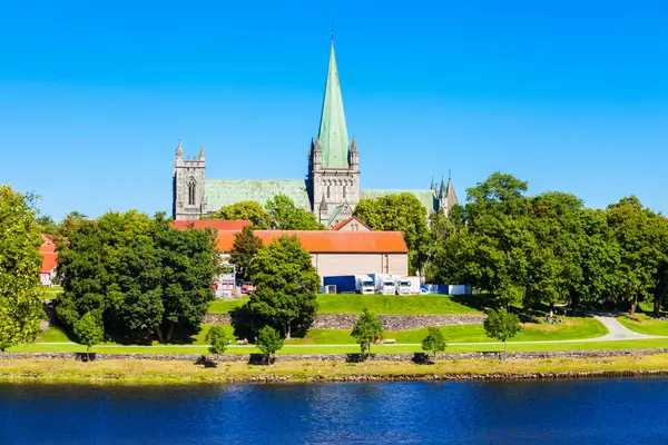 Nidaros Katedrali Norveççe Nidarosdomen Veya Nidaros Domkirke Norveç Trondheim Şehrinde — Stok fotoğraf