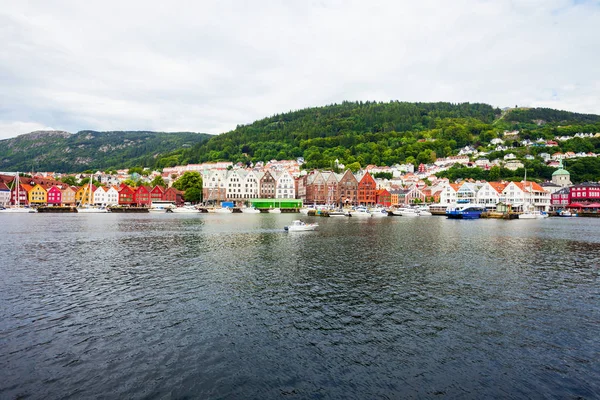 Bryggen Серия Коммерческих Зданий Гавани Vagen Мбаппе Норвегия — стоковое фото