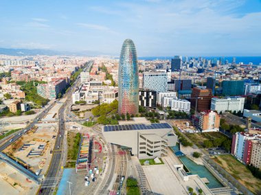 Barcelona aerial panoramic view. Barcelona is the capital and largest city of Catalonia in Spain. clipart